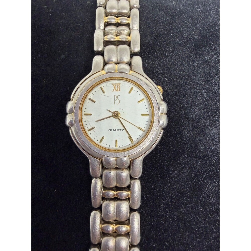 Paul Sebastian Ladies Wristwatch Quartz Analog Dual Tone Brushed Silver/Gold